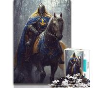 Rompecabezas de 1000 Piezas para Adultos, difícil de superar, de un Caballero Medieval, Juego Educativo, decoración de Pared, cumpleaños y Navidad (tamaño 75x50cm)