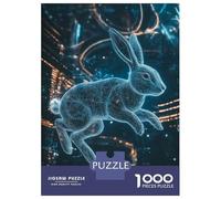 Rompecabezas De 1000 Piezas para Adultos Digital Rabbit in Cityscape Rompecabezas Juguetes Antiestrés Decoración del Hogar Difícil Y Desafiante 70x50cm/1000pcs