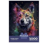 Rompecabezas De 1000 Piezas para Adultos Dingo Dog Painting Rompecabezas para Adolescentes Juegos Familiares Difícil Difícil Interacción Entre Padres E Hijos 70x50cm/1000pcs