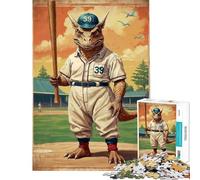 Rompecabezas de 1000 Piezas para Adultos Dino Home Run King Ayuda a ejercitar el Cerebro Juego de Corte de precisión Imposible Apto para Mayores de 14 años (38x26cm)