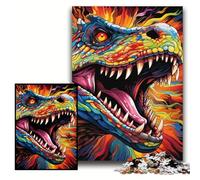 Rompecabezas de 1000 Piezas para Adultos, Dinosaurio Colorido, Rompecabezas de 1000 Piezas, desafiante Rompecabezas para Adolescentes, diversión Familiar Nocturna, tamaño 50x75cm