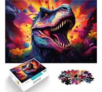 Rompecabezas de 1000 piezas para adultos, dinosaurio, juego familiar, 10.3 x 14.9 pulgadas, lista de deseos de Navidad con Papá Noel