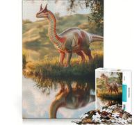Rompecabezas de 1000 Piezas para Adultos Dinosaurio Parasaurolophus Junto al Lago Juego Familiar Divertido y con Humor Un desafío único 50x75cm