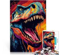 Rompecabezas de 1000 Piezas para Adultos Dinosaurio T Rex del Jurásico Juegos educativos con Piezas de Formas aleatorias Que se entrelazan Completamente 38x26cm