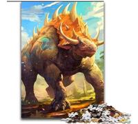 Rompecabezas de 1000 Piezas para Adultos, Dinosaurio Triceratops de Madera, cumpleaños, Navidad y Halloween, 50x75cm, decoración artística DIY, Regalo de cumpleaños