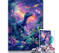 Rompecabezas de 1000 Piezas para Adultos, Dinosaurios del Bosque, para Adolescentes Cada Pieza es única Divertido y desafiante Juego Familiar (tamaño 75x50cm)