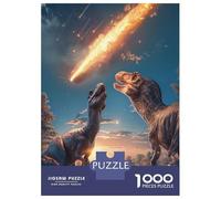 Rompecabezas De 1000 Piezas para Adultos Dinosaurs Looking Up at A Meteor Rompecabezas Juguete Decoración De Pared Difícil Difícil Cumpleaños Y Navidad 70x50cm/1000pcs