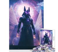 Rompecabezas de 1000 Piezas para Adultos Dios Egipcio Anu ecoración del hogar Juguetes Regalo de cumpleaños para Juego Educativo con póster a Juego y Hoja de Trivia tamaño 38x52cm