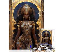 Rompecabezas de 1000 Piezas para Adultos Diosa egipcia Africana Juego Imposible Carrera de Velocidad Manual Juguetes antiestrés cumpleaños y Navidad (50x75cm)