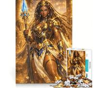 Rompecabezas de 1000 Piezas para Adultos Diosa guerrera egipcia Divina Juegos Divertidos para la interacción Entre Padres e Hijos Cada Pieza es única 38x52cm