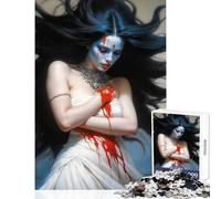 Rompecabezas de 1000 Piezas para Adultos Diosa Kali fantasía Oscura decoración del hogar Juguetes Ideas de Regalo Juego Educativo Adecuado para decoración de Escritorio tamaño 38x52cm