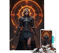 Rompecabezas de 1000 Piezas para Adultos Diosa Valkiria Actividades Divertidas en casa para la diversión Familiar Juego Imposible para Mayores de 14 años 38x52cm