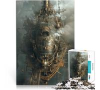 Rompecabezas de 1000 Piezas para Adultos Dirigible Steampunk Reducción del estrés Interesante Regalos para Amigos y Familiares 75x50cm