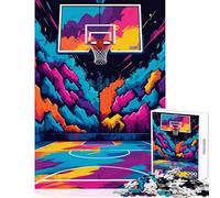 Rompecabezas de 1000 Piezas para Adultos diseño Abstracto de Baloncesto Colorido para decoración del hogar Juguetes Ideas de Regalo Juego Familiar con Piezas de Formas aleatorias Totalmente