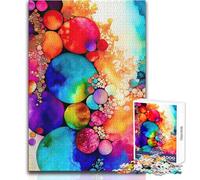Rompecabezas de 1000 Piezas para Adultos, diseño Abstracto de círculos Coloridos, Juguetes educativos, desafío difícil, Juguetes de Bricolaje, tamaño 38x26cm