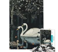 Rompecabezas de 1000 Piezas para Adultos diseño Abstracto de Cisne difícil y desafiante Ideal para aliviar el estrés y Relajarse Apto para Mayores de 14 años 38x52cm
