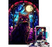 Rompecabezas de 1000 Piezas para Adultos diseño Abstracto de Gato Anggora Juguetes educativos para Aprender Juegos relajantes desafío exigente Excelentes Regalos y Juguetes (tamaño 38x52cm)