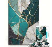 Rompecabezas de 1000 Piezas para Adultos, diseño Abstracto de Jade Kintsugi, Juegos Familiares, ejercita tu Mente y Tus Manos, Toda la Familia 50x75cm