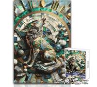 Rompecabezas de 1000 Piezas para Adultos, diseño Abstracto de Lobo Solitario, Juego Educativo, Actividades Familiares, Regalos de Amigo Secreto, tamaño 38x52cm