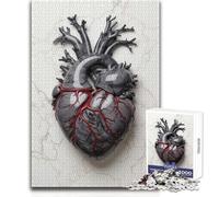 Rompecabezas de 1000 Piezas para Adultos, diseño Abstracto de mármol con Forma de corazón Humano, Juegos educativos, desafío difícil, Juguetes de Bricolaje, tamaño 38x26cm