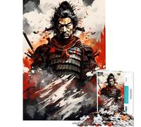 Rompecabezas de 1000 Piezas para Adultos diseño Abstracto de samurái Estilo Art déco Juego de ingenio Corte de precisión (tamaño 50x75cm)