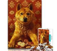 Rompecabezas de 1000 Piezas para Adultos diseño Abstracto de Shiba Inu 1000 Piezas para Adultos desafío de Inteligencia Cerebral Juguetes adictivos para decoración del hogar 38x26cm