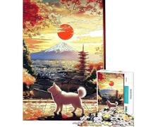 Rompecabezas de 1000 Piezas para Adultos diseño Acogedor de la Pagoda Fuji Chureito Ideal para Adolescentes Entrenamiento de precisión para ejercitar la Mente y Las Manos Juguete Educativo 38x26cm