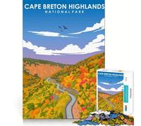 Rompecabezas de 1000 Piezas para Adultos,diseño artístico de Cape Breton Highlands,decoración Elegante y práctica,Juguete de construcción,Juego de Paz,Regalo de cumpleaños (38x52cm)