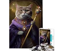 Rompecabezas de 1000 Piezas para Adultos diseño Bendecido por el Santo Gato Juguetes educativos Juegos Divertidos desafío difícil Regalos para Mujeres y Hombres (tamaño 75x50cm)