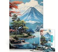 Rompecabezas de 1000 Piezas para Adultos,diseño Blossom Japan Mount Fuji,Juego de Ajuste preciso,Regalo para ejercitar la Mente,Tiempo de Juego Relajante,diversión de cumpleaños 38x52cm