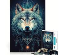 Rompecabezas de 1000 Piezas para Adultos,diseño Boho Spirit Wolf,Ajuste, Juego de ingenio,Regalo Ideal para Relajarse o para Celebrar un cumpleaños 50x75cm