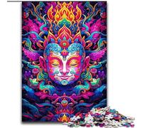 Rompecabezas de 1000 Piezas para Adultos, diseño Colorido de Buda, Hecho de Madera Un Regalo Ideal para la Familia 50x75cm Ideal para decoración del hogar, Entrenamiento Mental y Regalos navideños