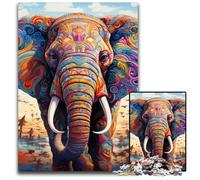Rompecabezas de 1000 Piezas para Adultos, diseño Colorido de Elefantes, Ideal para Actividades en casa, Regalo de cumpleaños y Viajes, 50x75cm/19,68x29,52 Pulgadas.