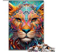 Rompecabezas de 1000 Piezas para Adultos, diseño Colorido de Puma. Un desafío para Adolescentes y familias (tamaño 50x75cm).