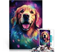Rompecabezas de 1000 piezas para adultos, diseño cósmico Golden Retriever, difícil y duro, mejora el amor entre parejas, 14.95 x 20.47 pulgadas, para adolescentes mayores de 14 años