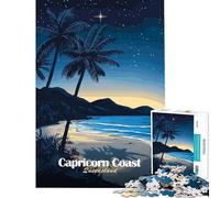Rompecabezas de 1000 Piezas para Adultos diseño Costa Capricornio Noche patrón difícil y desafiante Juego práctico de Montaje Apto para Mayores de 14 años 38x26cm