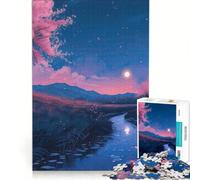 Rompecabezas de 1000 Piezas para Adultos, diseño Crepúsculo de Cerezo, Juguetes para armar, Actividades Divertidas en casa, para Fortalecer el Amor en Pareja 38x52cm