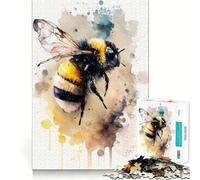 Rompecabezas de 1000 Piezas para Adultos,diseño de Abeja zumbadora en Acuarela,Juguete Decorativo para Construir,Juego de Paz,Regalo de cumpleaños (38x52cm)