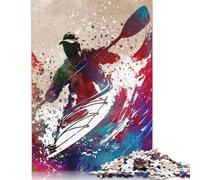 Rompecabezas de 1000 Piezas para Adultos, diseño de Acuarela en Kayak, Rompecabezas Creativo Rectangular de Madera, 1000 Piezas (75 x 50 cm)