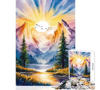 Rompecabezas de 1000 Piezas para Adultos diseño de Acuarela Paisaje Natural Juguetes antiestrés Regalos de Amigo Secreto para Juegos educativos Adecuado para decoración de Escritorio tamaño 50x75cm