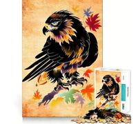 Rompecabezas de 1000 Piezas para Adultos,diseño de águila Negra,Arte Tradicional,articulaciones afiladas,Juguete para Resolver Problemas,diversión Tranquila,decoración navideña 38x52cm