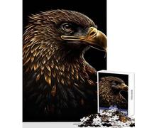 Rompecabezas de 1000 Piezas para Adultos diseño de águila Negra y Dorada Ideal para decoración del hogar Regalo de cumpleaños Juego práctico Ideal para decoración de Escritorio tamaño 50x75cm