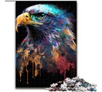 Rompecabezas de 1000 Piezas para Adultos, diseño de águila salpicada de Pintura de Madera, decoración del hogar 50x75cm, Ideal para Adolescentes