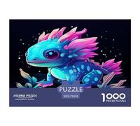 Rompecabezas de 1000 Piezas para Adultos, diseño de ajolote neón, de Madera, Ideal para Decorar el hogar, Regalos navideños, 1000 Piezas (75 x 50 cm)