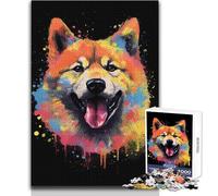 Rompecabezas de 1000 Piezas para Adultos, diseño de Akita Inu, Color Shiba Inu, Juego Educativo, Regalo de cumpleaños, tamaño 50x75cm