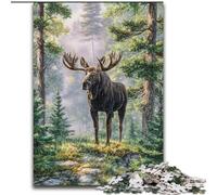 Rompecabezas de 1000 Piezas para Adultos, diseño de Alces de la Jungla, 26x38cm, Ideal para una Noche de Juegos en Familia, Ideal para Decorar