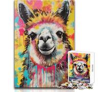 Rompecabezas de 1000 Piezas para Adultos, diseño de Alpaca, Arte Pop, decoración del hogar, Juego Educativo, Actividades Familiares, Regalos de Amigo Secreto, tamaño 50x75cm