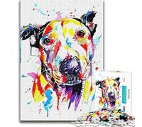 Rompecabezas de 1000 Piezas para Adultos, diseño de American Pitbull Terrier, Juego Educativo Familiar, Ideas de Regalo educativas, 38x26cm (1000 Piezas)