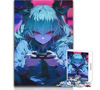 Rompecabezas de 1000 Piezas para Adultos, diseño de Anchovy Anime Gamer Girl, Juego Educativo Familiar, Corte de precisión, Regalo de cumpleaños, tamaño 50x75cm