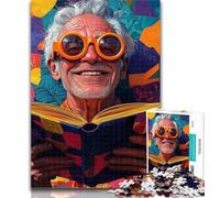 Rompecabezas de 1000 Piezas para Adultos, diseño de Anciano Leyendo un Libro, para Adolescentes, 1000 Piezas, colección de Artistas, Juego Intelectual, Bellas Artes, 26x38cm